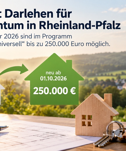 ISB Rheinland-Pfalz erhöht Darlehen für Wohneigentum auf 250.000 Euro: Was das für Käufer im Westerwald bedeutet