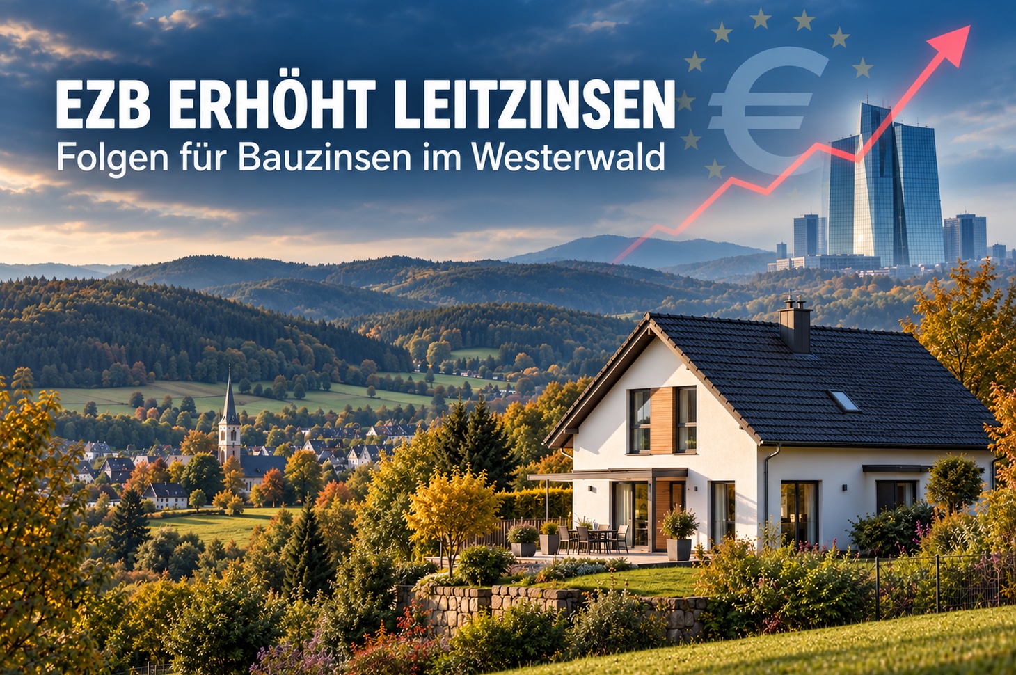 EZB erhöht Leitzinsen erneut: Was die Entscheidung vom 10. September 2026 für Bauzinsen und Käufer im Westerwald bedeutet